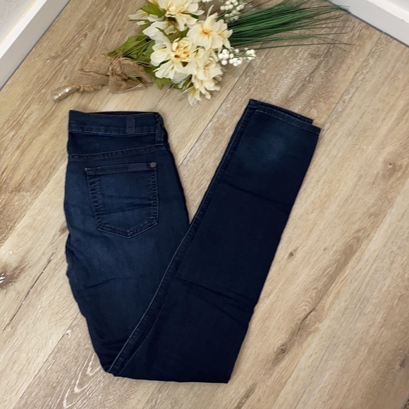 7 FAM The Skinny Dark Blue Jeans - Picture 4 of 9